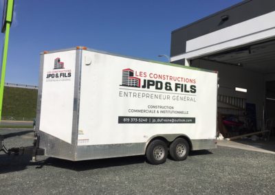 Lettrage de remorque Construction JPD et fils