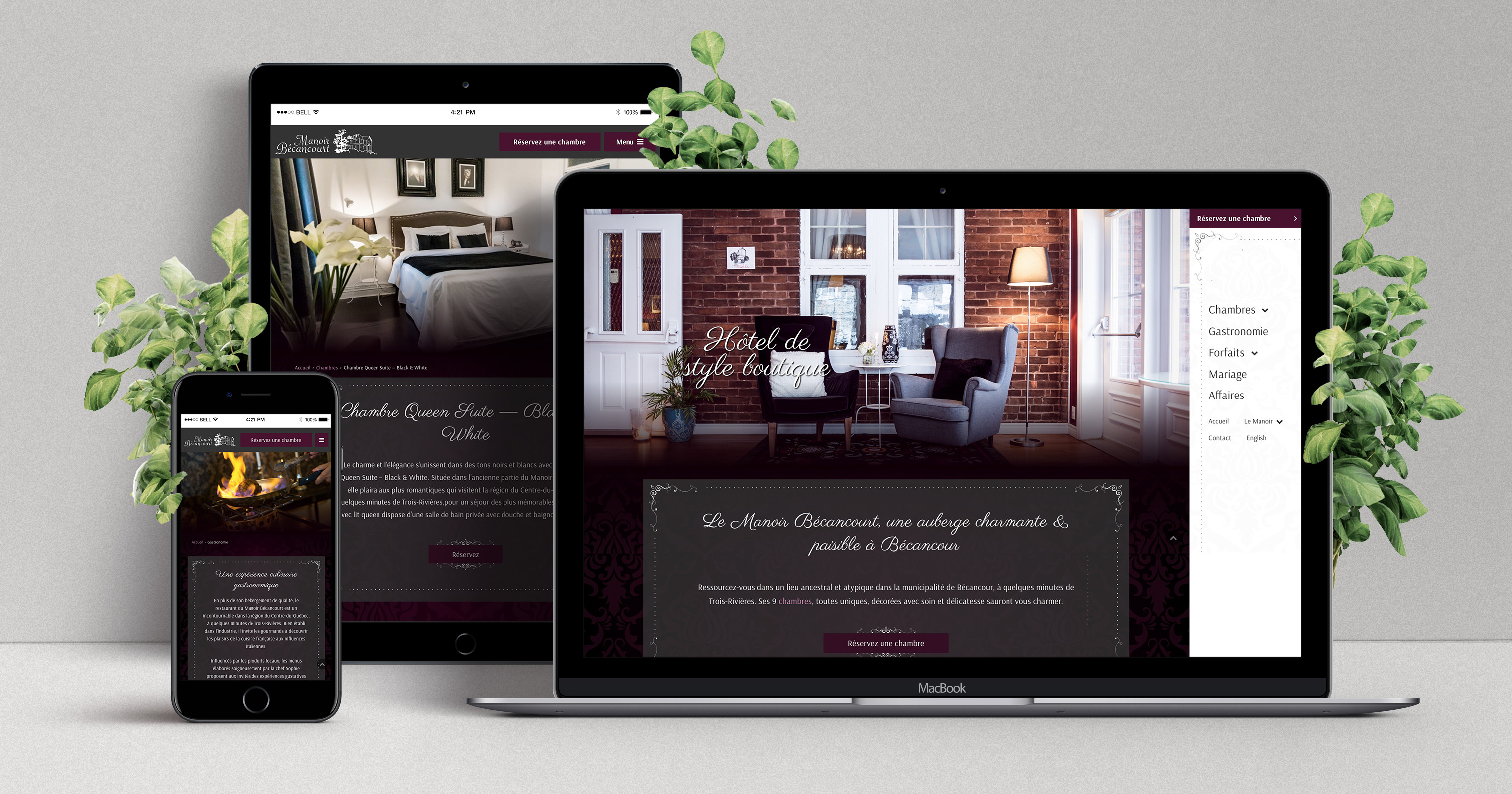 Site Web Manoir Bécancourt