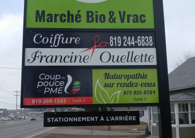 Affichage extérieur et signalisation – Santé en vrac