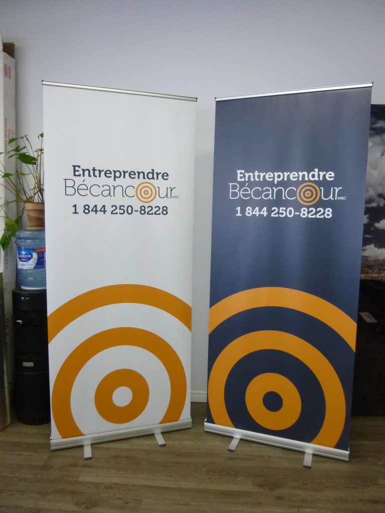Impression du roll-up pour Entreprendre Bécancour