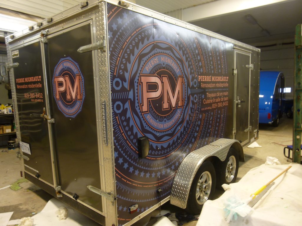 Lettrage de remorque Pierre Migneault